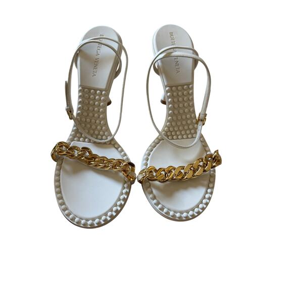 Bottega Veneta NIB Dot Leather Sandals in String (White) Size 39 - Picture 3 of 10